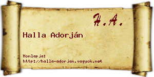 Halla Adorján névjegykártya